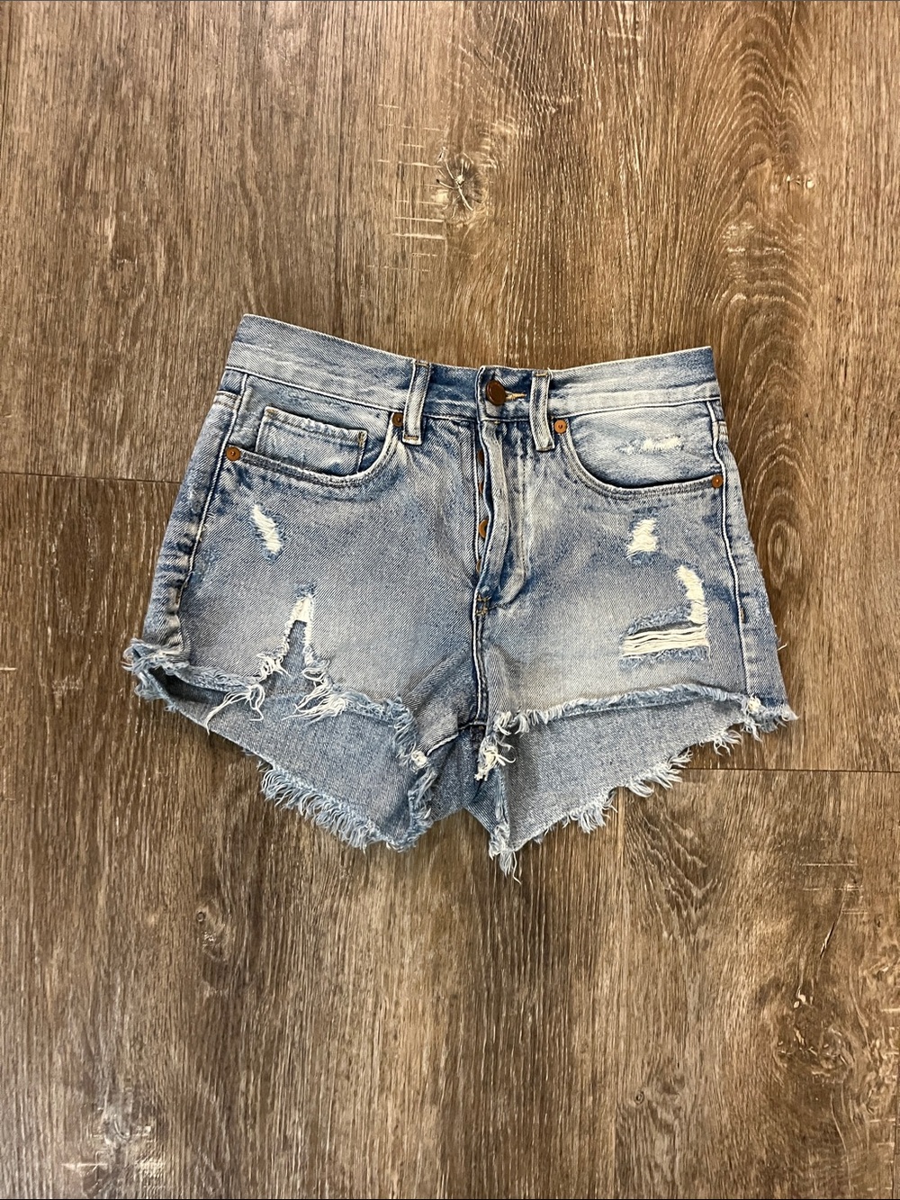 Women’s Blank NYC Light Blue Distressed Denim Cutoff Shorts